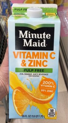 Pulp Free Vitamin C & Zinc Orange Juice, Orange