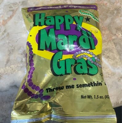 Happy Mardi Gras Popcorn, Caramel, Caramel