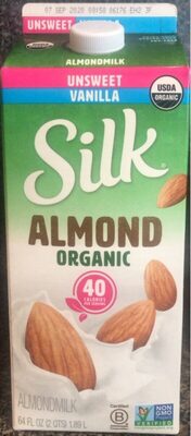Unsweet Vanilla Organic Almondmilk, Unsweet Vanilla