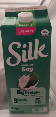 Silk Organic Soymilk Unsweetened 64oz, Extended Shelf Life