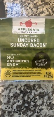 Hickory Smoked Uncured Sunday Bacon, Hickory Smoked