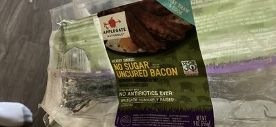 Hickory Smoked No Sugar Uncured Bacon, Hickory Smoked