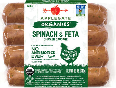 Mild Spinach & Feta Chicken Sausage, Mild Spinach & Feta