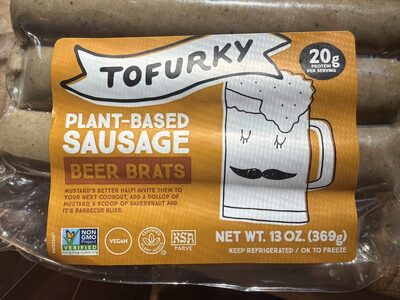 Beer Brats Plant-Based Sausage, Beer Brats