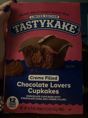 Chocolate Lovers Cream Filled Iced Cupcakes, Chocolate
