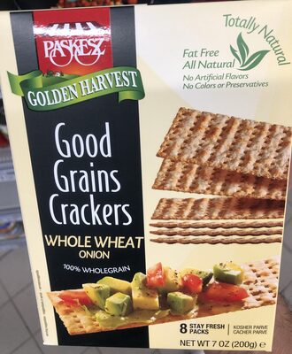 Whole Wheat Onion Good Grains Crackers, Whole Wheat Onion