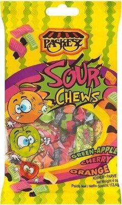 Green-Apple, Cherry, Orange Sour Chews, Green-Aplpe; Cherry; Orange