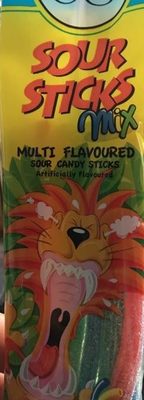 Mix Multi Flavored Sour  Candy Sticks, Strawberry; Apple; Raspberry; Tutti Frutti