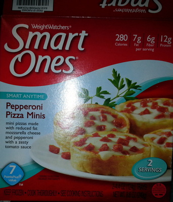 Pepperoni Pizza Minis Topped With Reduced Fat Mozzarella Cheese, Pepperoni And Tomato Sauce, Pepperoni Pizza Minis