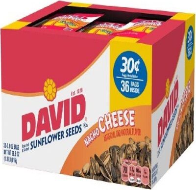 DAVID Sunflower Seeds, Nacho Cheese Flavor, 0.8 oz.