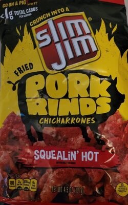 Squealin' Hot Fried Pork Rinds Chicharrones, Squealin' Hot