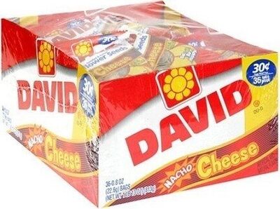 DAVID Sunflower Seeds, Nacho Flavor, 0.8 oz. (Pack of 36)