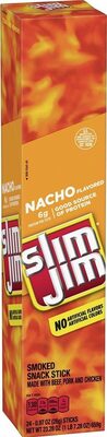 Slim Jim Giant Smoked Meat Sticks, Nacho Flavor, 6g Protein Per Stick, 0.97 oz.