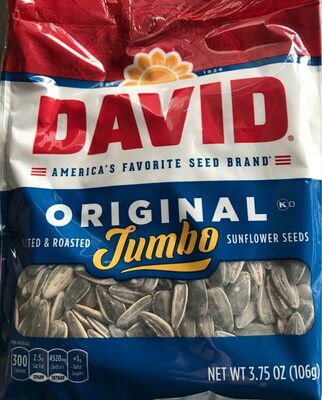 DAVID Jumbo Sunflower Seeds, Original Flavor, 3.75 oz.