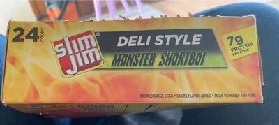 Slim Jim Deli Style Meat Sticks, Original Flavor, 6g Protein Per Serving, 0.9 oz. (24-Count)