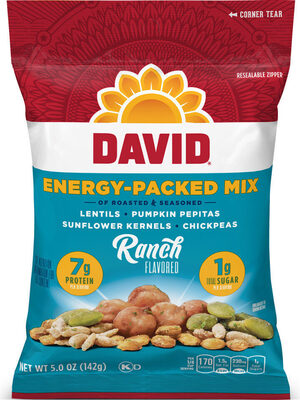 Ranch Roasted & Seasoned Lentils, Pumpkin Pepitas, Sunflower Kernels, Chickpeas Energy-Packed Mix, Ranch