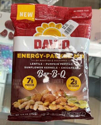 Bar-B-Q Roasted & Seasoned Lentils, Pumpkin Pepitas, Sunflower Kernels, Chickpeas Energy-Packed Mix, Bar-B-Q