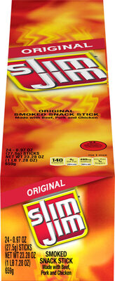 Slim Jim Original Meat Stick, 0.97 oz. Meat Snacks