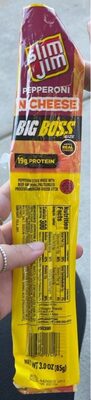 Slim Jim Pepperoni 'N Cheese Smoked Meat Sticks, Big Boss Size, 19g Protein Per Stick, 3.0 oz.