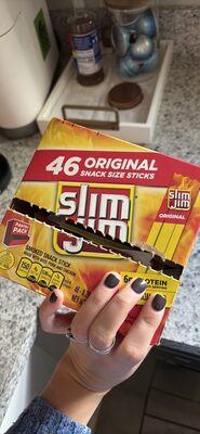 Slim Jim Smoked Meat Sticks, Original Flavor, 6g Protein Per Serving, 0.28 oz. (46-Count)
