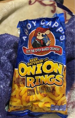 Andy Capp's Beer Battered Onion Rings Baked Oat and Corn Snacks, 2 oz.