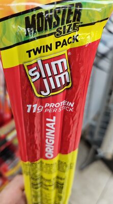 Slim Jim Monster Smoked Meat Sticks, Original Flavor, High Protein, 3.88 oz.