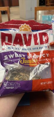 DAVID Jumbo Sunflower Seeds, Sweet and Spicy Flavor, 5.25 oz.