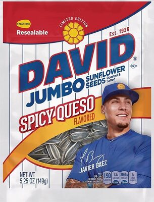 DAVID Jumbo Sunflower Seeds, Spicy Queso Flavor, 5.25 oz.