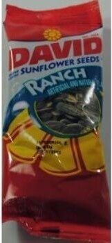 DAVID Sunflower Seeds, Ranch Flavor, 1.625 oz. (Pack of 12)