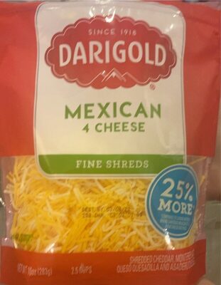 4 Cheese Mexican Shredded Cheddar, Monterey Jack Queso Quesadilla And Asadero Cheeses, 4 Cheese Mexican