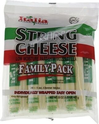 Low Moisture Part-Skim Mozzarella String Cheese Sticks, Mozzarella