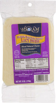 Reduced Fat / Low Sodium Lacy Swiss Sliced Natural Cheese, Lacy Swiss