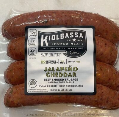 Jalapeo Cheddar Beef Smoked Sausage, Jalapeo; Beef