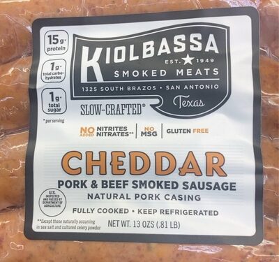 Cheddar Pork & Beef Smoked Sausage, Cheddar