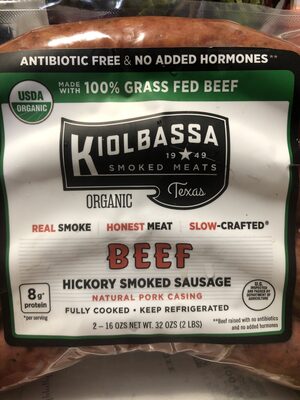 Smoked Beef Organic Sausage, Smoked Beef