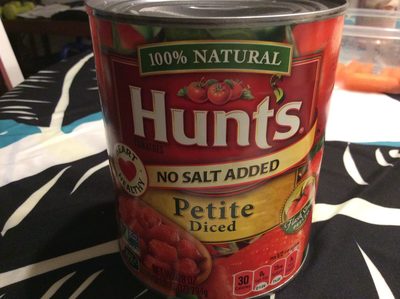 Hunts No Salt Added Petite Diced Tomatoes, 28 oz. Can