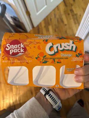 Snack Pack CRUSH Orange Flavored Juicy Gels Cups, 3.25 oz., 6-Count