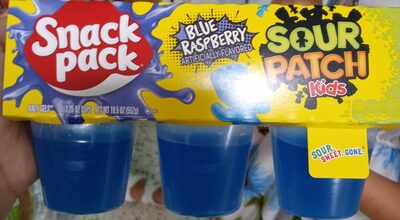 Snack Pack SOUR PATCH KIDS BLUE RASPBERRY Flavored Juicy Gels Cups, 3.25 oz., 6-Count