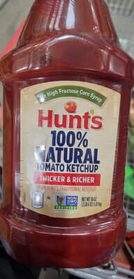 Hunts 100% Natural Tomato Ketchup, No High Fructose Corn Syrup, 38 oz. Squeeze Bottle