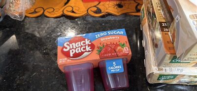 Snack Pack Zero Sugar Strawberry Flavored Low Calorie Juicy Gels Cups, 3.25 oz., 4-Count