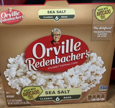 Orville Redenbacher's Avocado Oil Sea Salt Microwave Popcorn, 6-Count, 2.71 oz. Bags