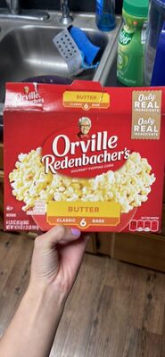 Orville Redenbachers Classic Butter Popcorn, Microwave Popcorn, 3.3 oz., 6-Count