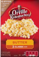 Orville Redenbachers Butter Popcorn, Microwave Popcorn, 3.3 oz., 3-Count