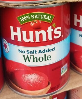 Hunts No Salt Added Whole Peeled Tomatoes, 28 oz. Can
