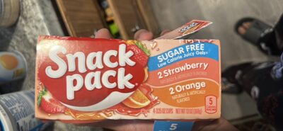 Snack Pack Zero Sugar Strawberry and Orange Flavored Low Calorie Juicy Gels Cups, 3.25 oz., 4-Count