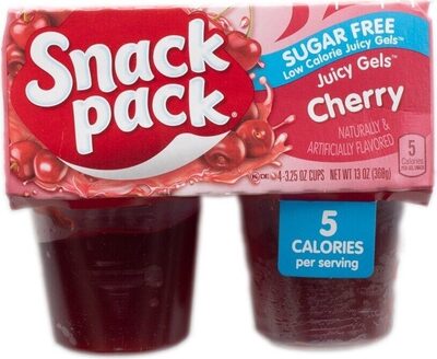 Snack Pack Zero Sugar Cherry Flavored Low Calorie Juicy Gels Cups, 3.25 oz., 4-Count