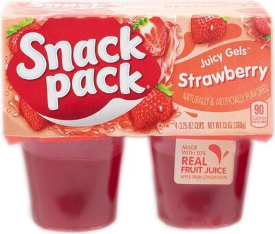 Snack Pack Strawberry Flavored Juicy Gels Cups, 3.25 oz., 4-Count