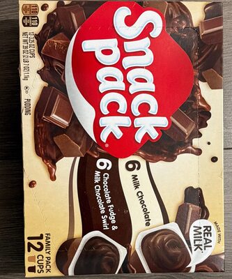 Snack Pack Milk Chocolate/Chocolate Fudge & Milk Chocolate Swirl Pudding Cups, 3.25 oz., 12-Count