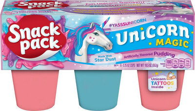 Snack Pack Unicorn Magic Flavored Pudding, 6 Count Pudding Cups