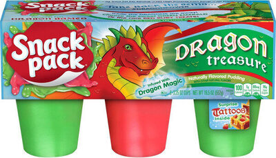 Snack Pack Dragon Treasure Flavored Pudding, 6 Count Pudding Cups